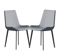 Juego de 2 sillas de comedor de metal duradero, respaldo alto y asiento acolchado para mayor comodidad, fácil montaje, elegante diseño de canal para comedores modernos