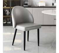 Juego de 2 sillas de comedor de piel sintética con respaldo curvado, diseño sin brazo para maquillaje, negociación y uso en escritorio de ocio