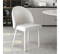 Juego de 2 sillas de comedor de piel sintética con respaldo curvado, diseño sin brazo para maquillaje, negociación y uso en escritorio de ocio