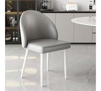 Juego de 2 sillas de comedor de piel sintética con respaldo curvado, diseño sin brazo para maquillaje, negociación y uso en escritorio de ocio