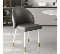 Juego de 2 sillas de comedor de piel sintética con respaldo curvado, diseño sin brazo para maquillaje, negociación y uso en escritorio de ocio