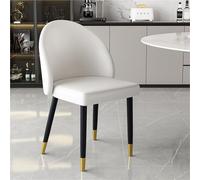 Juego de 2 sillas de comedor de piel sintética con respaldo curvado, diseño sin brazos para uso en escritorio, maquillaje, negociación y ocio