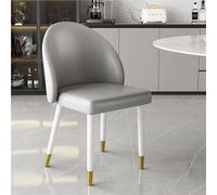 Juego de 2 sillas de comedor de piel sintética con respaldo curvado, diseño sin brazos para uso en escritorio, maquillaje, negociación y ocio