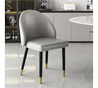 Juego de 2 sillas de comedor de piel sintética con respaldo curvado, taburete de cocina, diseño sin brazos, para maquillaje, reuniones, ocio, escritorio, estilo moderno (color 7)