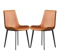 Juego de 2 sillas de comedor, elegante construcción de metal con cómodo asiento y respaldo acolchados, diseño de respaldo alto, fácil montaje, perfecto para comedor y cocina