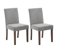 Juego de 2 sillas de comedor escandinavas, silla de cocina con asiento acolchado, tejido de aspecto lino, patas de madera, silla de comedor sin reposabrazos para comedor, cocina, salón (79 x 56 x 46