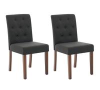 Juego de 2 sillas de comedor escandinavas, silla de cocina con asiento tapizado, tela de aspecto lino, patas de madera, silla de comedor sin reposabrazos para comedor, cocina, salón (79 x 56 x 46 cm