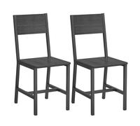 Juego de 2 Sillas de Comedor Gris Carbón y Negro Tinta