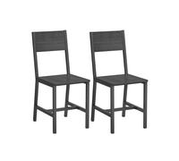 Juego de 2 Sillas de Comedor Gris Carbón y Negro Tinta