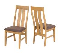 Juego de 2 sillas de comedor HWC-M58, silla de cocina, tela/textil de madera maciza, estructura clara, color topo