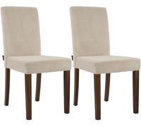 Juego de 2 sillas de comedor ina de pana marrón claro 47x41x91 cm