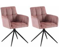 CLP Juego de 2 sillas de Comedor, Sillón Jonah Giratorio con Brazos, Silla Moderna para salón, soporta hasta 150 kg, Color:rubí