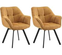 Juego de 2 sillas de comedor jordi cord pana naranja 59x60x81 cm