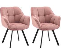Juego de 2 sillas de comedor jordi cord pana rosa 59x60x81 cm