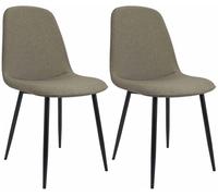 CLP Juego de 2 sillas de Comedor Acolchadas Maryam, Silla de Cocina con Respaldo y Estructura de Metal Negro, soporta hasta 150 kg Color:Gris Pardo;Material:Tela