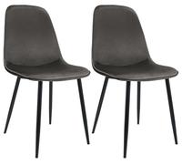 Juego de 2 sillas de comedor maryam terciopelo antracita 54x45x88 cm