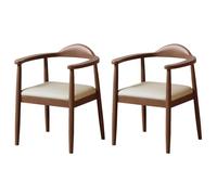 Juego de 2 sillas de comedor modernas con estructura de madera maciza y asiento de piel sintética: la pareja perfecta for la isla de la cocina, la barra de desayuno o un comedor pequeño.(Light khaki)