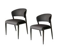 Juego de 2 sillas de comedor modernas de piel sintética con cojín de alta elasticidad, muebles elegantes de cocina y comedor para sala de estar, acabado natural cómodo