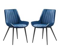 Juego de 2 sillas de comedor modernas de piel sintética con patas de metal resistentes para sala de estar, salón y comedor, elegantes y muebles