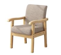 Juego de 2 sillas de comedor modernas tapizadas en lino, marco de madera, elegantes y cómodas, perfectas para decoración del hogar y la oficina (color 1)