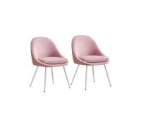 Juego de 2 Sillas de Comedor para Oficina Rosa Jalea y Blanco Nube