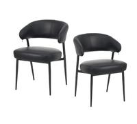 Juego de 2 sillas de comedor, sillas de cocina tapizadas de piel sintética sin brazos, cómodos asientos de sala de estar y recepción, estilo versátil para decoración del hogar