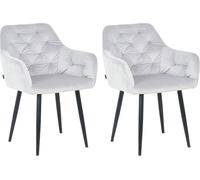 Juego de 2 sillas de comedor stanley en terciopelo gris 62x59x82 cm