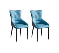 Juego de 2 sillas de Comedor tapizadas: Asiento y Respaldo Alto de Piel sintética, Patas metálicas Elegantes, sillas auxiliares con Estilo para el Comedor o la Oficina