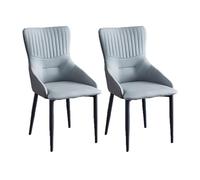 Juego de 2 sillas de Comedor tapizadas: Asiento y Respaldo Alto de Piel sintética, Patas metálicas Elegantes, sillas auxiliares con Estilo para el Comedor o la Oficina