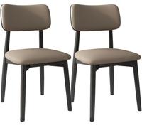 Juego de 2 sillas de comedor tapizadas con patas de madera para sala de estar y restaurante