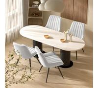 Juego de 2 sillas de comedor tapizadas modernas con cojines de 10 cm de grosor, sillas de cocina de tela suave con respaldo, elegantes sillones de comedor con patas resistentes