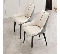 Juego de 2 sillas de comedor tapizadas modernas, reposabrazos trasero, sillas de cocina y comedor, sillas laterales con patas para dormitorio y sala de maquillaje