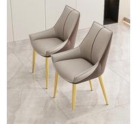 Juego de 2 sillas de comedor tapizadas modernas, reposabrazos trasero, sillas laterales para cocina, comedor o sala de maquillaje, diseño con patas Ele