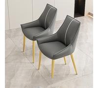 Juego de 2 sillas de comedor tapizadas modernas, reposabrazos trasero y patas para cocina, comedor, dormitorio, sala de maquillaje, mesa de ocio