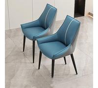 Juego de 2 sillas de comedor tapizadas modernas, sillas laterales con reposabrazos trasero para cocina, comedor y sala de maquillaje, mesa de ocio de piel con patas