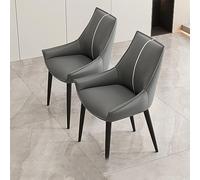 Juego de 2 sillas de comedor tapizadas modernas, sillas laterales de ocio con reposabrazos traseros para comedor, cocina, dormitorio, sala de maquillaje, piel versátil con patas