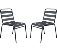 Juego de 2 sillas de jardín metálicas apilables "bilbao" - gris