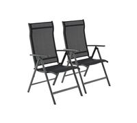 Juego de 2 Sillas de Jardín Plegable Negro