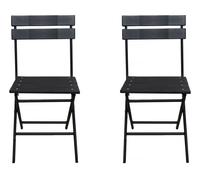 Juego de 2 sillas de jardín plegables de plástico "tenerife" - gris antracita