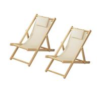 Juego de 2 sillas de madera ajustables para exteriores, para patio, césped y piscina, tumbona de bambú con 4 posiciones, perfectas para acampar y relajarse.