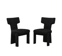 Juego de 2 sillas de oficina y sillones tapizados, con funda de chenilla y estructura de madera maciza de madera de caucho, silla de muelles con respaldo flotante, sillón sin reposabrazos para comedor