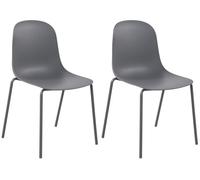 Juego de 2 sillas hardin plástico gris oscuro 53x51x85 cm