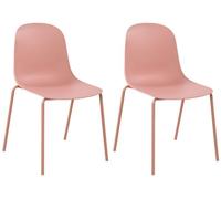 Juego de 2 sillas hardin plástico rosado 53x51x85 cm