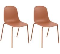 CLP Pack de 2 Sillas Hardin, sillas apilables para jardín, Resistentes al Clima y los Rayos UV, para balcón, terraza y Comedor, Color:Terracotta