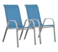 Juego de 2 sillas jardín textileno "cordoba" - phoenix - azul