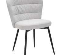 Mauro Ferretti Juego de 2 sillas de tela gris con patas de metal cm 58x60,5x85