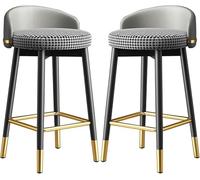 Juego de 2 sillas modernas de cocina con patas de metal y respaldo para isla de cocina/bar en casa