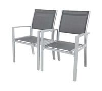 Juego de 2 sillas para jardín- textileno "tropic" - phoenix - gris oscuro