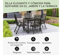 Juego de 2 sillas plegables London Lite 56,5 x 107 x 68 cm ComfortMesh aluminio Blumfeldt