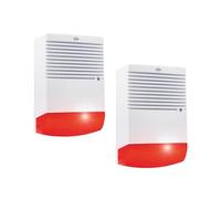 Juego de 2 sirenas falsas con luz LED intermitente, funciona con pilas, sistemas de alarma falsos